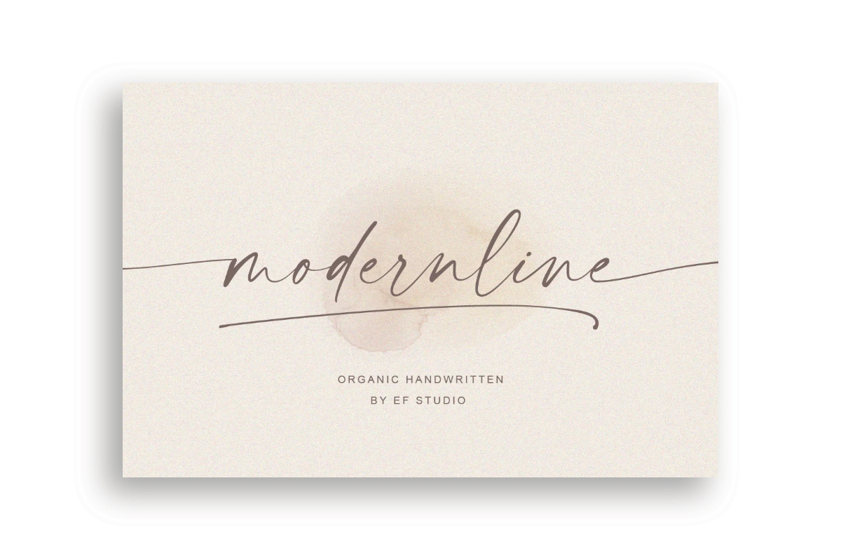 Image featuring the font Modernline, an organic handwritten font from EF Studio.